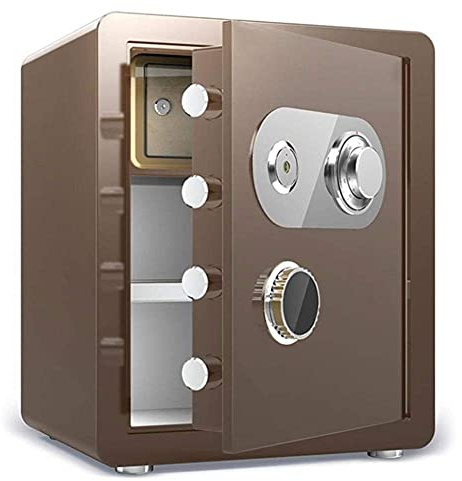 Coffres-Forts Domestiques Ignifuges Et Étanches, Coffre-Fort Ignifuge Et Étanche, Serrure À Clé Mécanique, Coffre-Fort En Acier De Grande Capacité, Sécurité Électronique, Acier, M, Café, Doré
