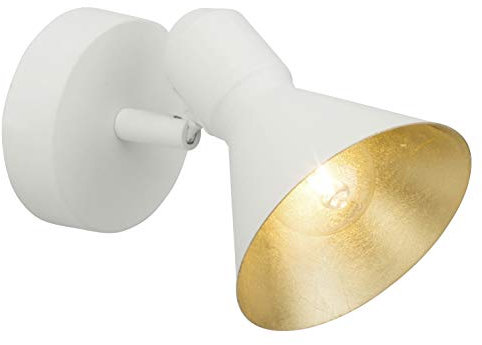 Brilliant Aztekas - Foco de pared orientable, color blanco y dorado 28 W