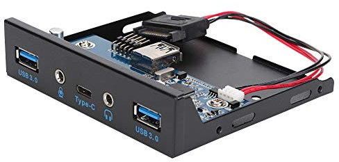 Bewinner 3,5-Zoll-USB-3.1-Diskettenlaufwerk, Vorderseite für Computer, 5-Gbit/s-Übertragungsgeschwindigkeit 2-USB-3.0-Hub, 1 Typ-C-Schnittstelle, 1Audio-Schnittstelle, 1 Mikrofonschnittstelle
