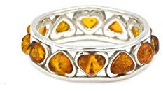 Ring Bernstein Herz honigfarben Bernsteinring Schmuck Damen silber 925 PMBER29