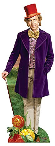 STAR CUTOUTS SC1650 Willy Wonka (Gene Wilder) Life Size Cardboard Cutout with Free Mini Cut Out Perfect for Birthdays, Gifts, Parties & Fans, Solid, LIFESIZE