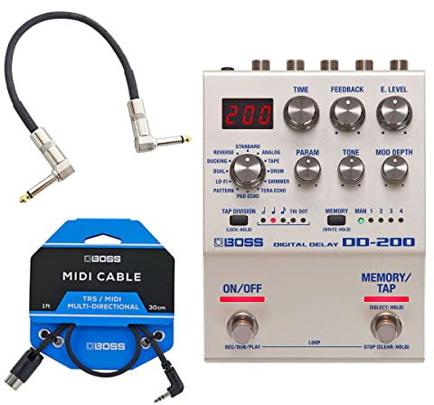 Boss DD-200 Digital Delay BMIDI-1-35 TRS-MIDI-kabel + keepdrum patchkabel
