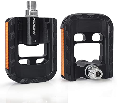 KABON Pedales plegables para bicicleta, pedales plegables de aluminio universales de 9/16 pulgadas, pedales de ciclismo antideslizantes para bicicleta plegable, bicicleta BMX, bicicleta de carretera