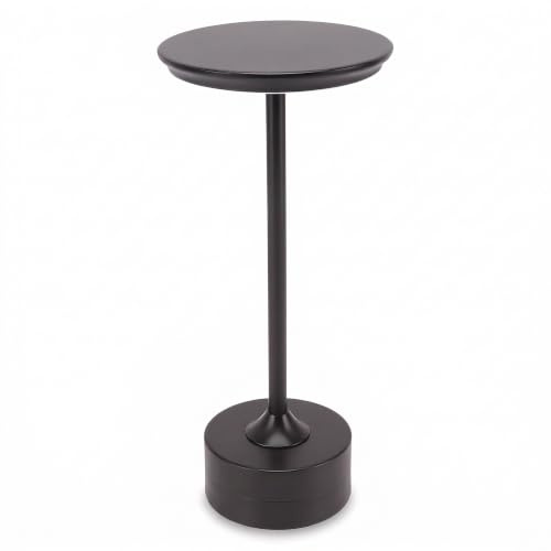 Trådlös bord uppladdningsbar, bärbar USB metall skrivbord, 3 nivåer ljusstyrka LED metall USB-bord för restaurang sovrum utomhus bar kafé (svart)