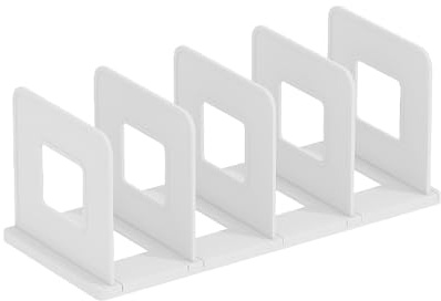 Marte Vanci Desktop File Sorter Organiser Purse Organiser Thickened Plastic Magazine Holder Bookshelf Rack Mail Divider for Office Desk Kitchen Shelf Closet 4 Slots White