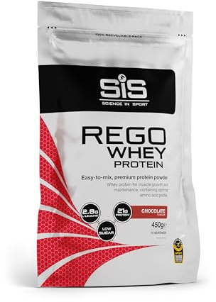 Science in Sport Rego Whey Protein 450g Chocolate - Bebida regeneradora en polvo con carbohidratos, proteínas, electrolitos, vitaminas y minerales, Ayuda a entrenar eficazmente, 100% whey
