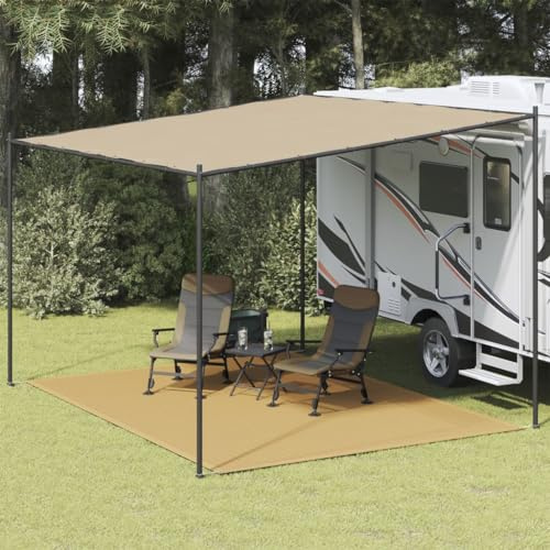 Faroom Alfombra para Tienda de Campaña, Alfombra de Camping para Exteriores, Alfombra para Toldo, Suelo de Tienda para Camping, Transpirable, Antideslizante, Lavable, 300 x 400 cm Arena