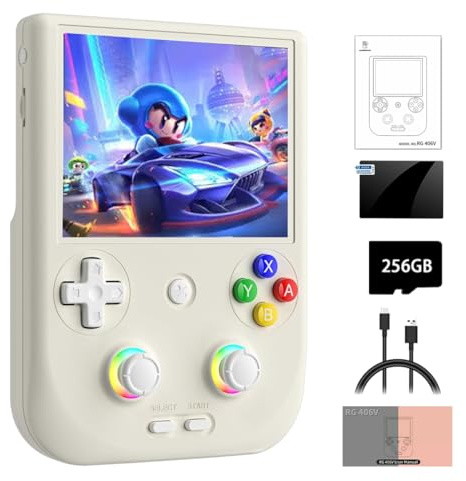 JOYARCH RG406V - Consola de juegos retro con 256 GB, más de 9000 juegos, Android 13, 4 pulgadas, 960 x 720P, pantalla IPS, salida 1080P, WiFi, Bluetooth