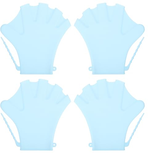 PATIKIL 8 Inch Swim Gloves, 2 Pair Silicone Swimming Gloves for Men Women Adults Water Resistance Training Diving Snorkeling, Blue