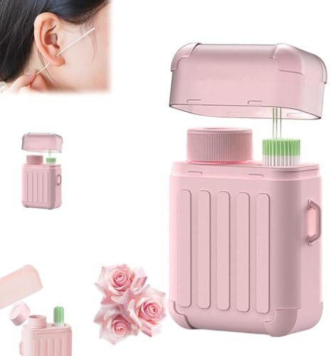 Kit de nettoyage pour piercing d'oreille, 180/240 fils dentaires, nettoyant jetable, kit de nettoyage anti-obstruction, kit de voyage portable pour femmes et hommes (Pink,180PC)