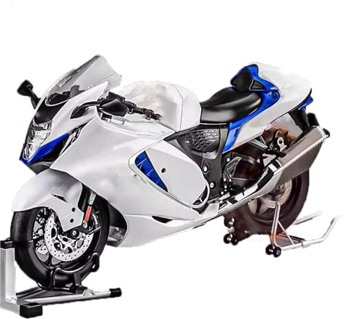 HFMXZHI Modèle réduit de Moto Modèle Réduit De Moto 1/6 pour Suzuki pour Hayabusa GSX-1300R, Décoration en Boîte Cadeaux d'anniversaire Alliage Métallique Moulé sous Pression(White)