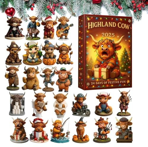 Calendrier De L’avent Charmant Animaux 2025 – 24 Pendentifs Acryliques Thème Animalier | Compte à Rebours De Noël Créatif Pour Et Adultes – Décoration, Porte-Clés, Accessoires Cadeaux Fêtes