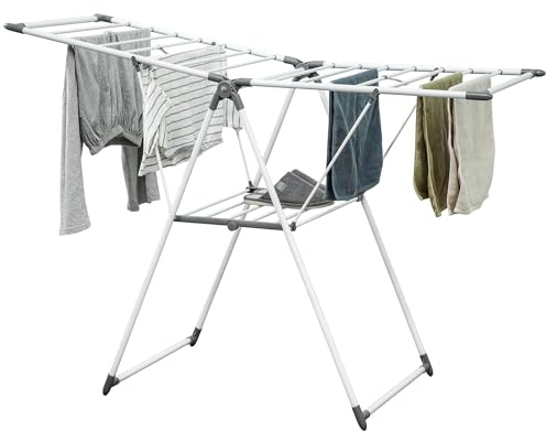 HOMCOM Stendibiancheria a 2 Livelli Regolabile 156.5x61.5x97 cm Bianco