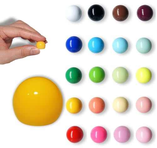Ball Shaped Little Strong Refrigerator Heavy Duty Magnets 20 Pack - Colorful Mini Magnets for Whiteboard, Locker, Calendar, School, Kitchen - Cute Glossy Resin Magnets for Notes, Photos,Organizing