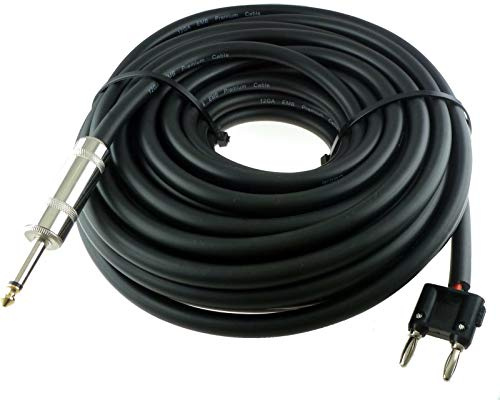 50 FT Banana to 1/4 speaker cable DJ PA 50FT CABLE 12 Gauge 12GA