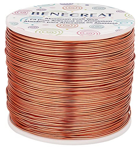 BENECREAT 20 Gauge (0.8mm) Aluminiumdraht 235m (770FT) Eloxierter Schmuck Basteldraht - Kupfer