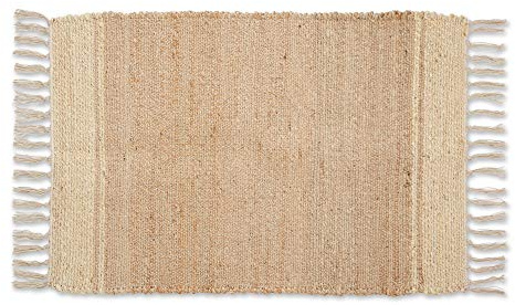 DII Woven Rugs Collection Hand-Loomed Jute, 2x3', Off-White Stripes