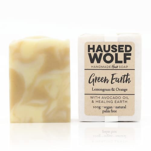 Haused Wolf Haarseife - 100 g - für den Einstieg, für fettige Kopfhaut & feines Haar - vegan - handmade in Germany (Green Earth)