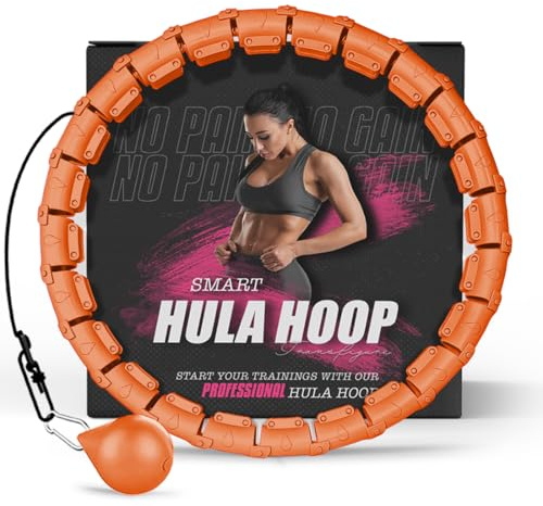 K-MART Hula Hoop con Peso, Infinity Smart Hula Hoops con Contador de 16, Masaje de Bola de Giro automático de 360 Grados, aro Infinito para Adultos, Equipo de Fitness para pérdida de Peso