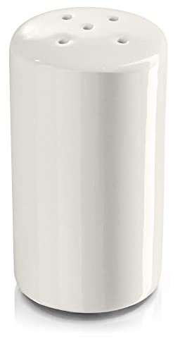 Modermo Prima Salzstreuer aus Porzellan | weiß | Streuer klein Gewürzstreuer | Spülmaschine | Schön | Oval