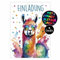 CALLUNA® Lama GLITZER Einladungskarten Kindergeburtstag Mädchen und Junge – 12 Stück – Witzige Alpaka Geburtstag Einladungen mit buntem Glitzerlack – Einladungskarten Kinder und Teenager (o. Hüllen)