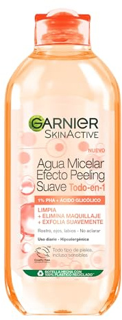 Garnier Agua Micelar Efecto Peeling Suave. Limpia, Desmaquilla y Exfolia. Todo Tipo de Pieles Incluso Sensibles 400ML