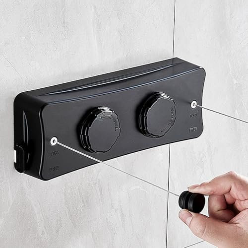 Dechoga 5.1M Ausziehbare Wäscheleine Edelstahl, Wandmontage, Trocknen von Kleidung, Wäscheständer, einziehbares Aufhängen, Schloss verhindert Durchhängen, für Balkon,Waschküche,Wohnung