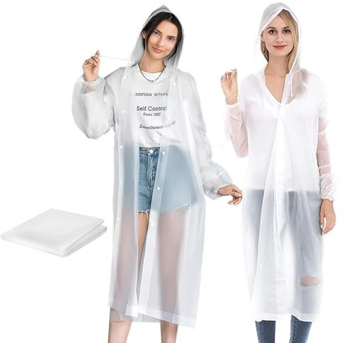 Arcjunys Regenponcho Festival Regencape Wiederverwendbar Regenjacke Poncho Rregen Unisex Regenmantel Leicht Rain Poncho Regenschutz für Wandern Radfahren Camping und Reise