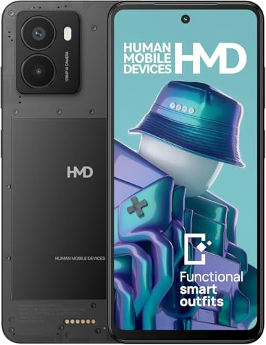 HMD Fusion Smartphone (8GB RAM/256GB Speicher, 5000 mAh Akku, 6,56? HD+ Display, 50 MP Selfie + 108MP Hauptkamera, Android 14, 5G, IP54 Zertifiziert, Quick Fix Design) Grey
