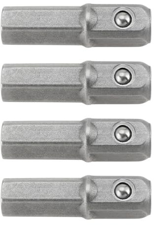 LT Easiyl Lot de 4PCS Adaptateurs d'embouts Hexagonaux de 1/4 à 1/4 Carrés Rallonge d'adaptateur d'entraînement à Douille Longue de 25 Mm