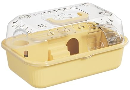 Baoblaze Jaula portátil para hámster para Animales pequeños, Caja de Transporte para hámster, Jaula de Viaje para hámster, Amarillo