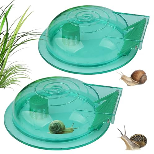 TECHEEL 2 Stück Schneckenfalle Aquarium Transparenter Schneckenfänger Schnecken Aquariumzubehör Schneckenentferner Schneckenschutz Schneckenfangbox für Fischtank Aquarium Garten