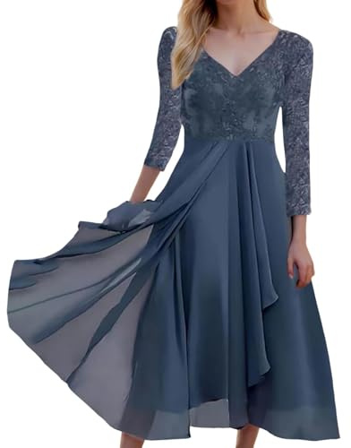 Vestido de verano para mujer, vestido de cóctel, vestido de noche, elegante, vestido de verano, ligero y aireado, largo, de muselina, vestido de graduación, vestido de primavera, vestido de fiesta