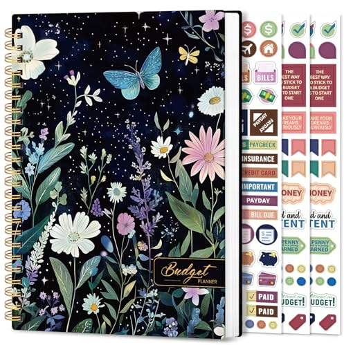 2025-2026 Budget Planner - Monthly Finance Planner with Expense Tracker Notebook, Undated Bill Organizer to Manage Your Finances, Account Book with Colorful Pattern-Celestial Garden
