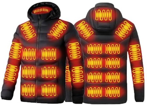 Générique Veste Chauffante Homme Femme 23 Zones Manteau Doudoune Chauffante | Veste Capuche Hiver Chaud pour Motocycle Ski Camping Chasse en Plein Air
