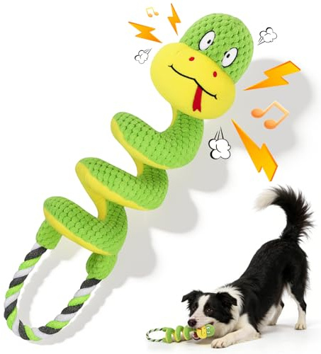 Hundleksak plysch spiralorm med veckpapper och dragrep, leksak hund som gosedjur för hundar, valpleksaker för välsmakande och lek, hundleksaker för valpar, små, medelstora hundar