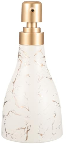 OATIPHO Dispenser di Sapone in Ceramica Motivo Marmo Bianco, Bottiglia Pompa a Pressione Ricaricabile per Bagno Cucina e Doccia, Contenitore per Lozione e Shampoo Riutilizzabile Elegante