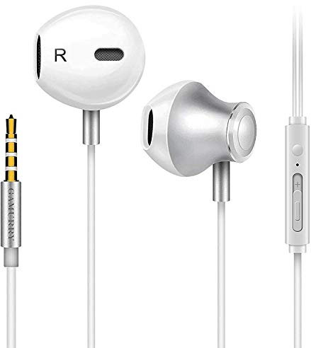 GAMURRY Auriculares estéreo inaurales con cancelación de Ruido, Graves potentes, Alta definición, con micrófono y Mando, Clavija de 3,5 mm
