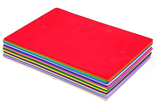 Lot de 30 mousse eva feuilles de caoutchouc 1 mm Format A4 plaque mousse decouper bricolage papier mousse Multicolore projets scolaires Décoration artisanale