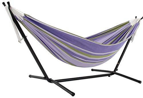 Vivere UHSDO8-37 - Hamaca con Soporte Incluido, Multicolor, 250 cm, Doble, diseño, Tranquility
