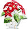 H&D Hyaline&Dora Statuetta a forma di stella di Natale in vetro, ornamento floreale da sogno in cristallo, 6 rami, rosso
