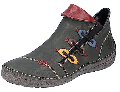 Rieker Damenschuhe Stiefeletten Reißverschluss Stiefel Grün Freizeit, Schuhgröße:41 EU