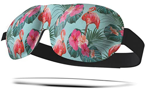 SMUG 100% Blackout Sleep & Eye Mask | Eyelash Extension Friendly | Eye Masks for Sleeping | Sleep Masks for Women & Men | Straps for Dream Comfort & Adjustability | Flamingo