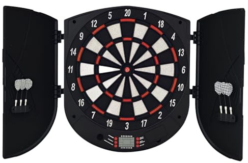 HOMCOM Electronic Dartboard Set 26 Games 185 Variations 6 Darts Cabinet