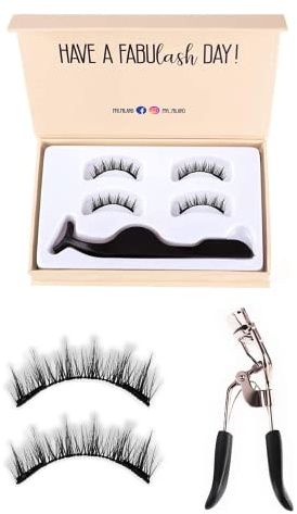 Ciglia Magnetiche LUNA Riutilizzabili – Kit 4 Pezzi Effetto 3D con Applicatore e Piegaciglia – Impermeabili, Senza Colla, Morbide e Naturali – Per Trucco Occhi Elegante e Dinamico – Idea Regalo
