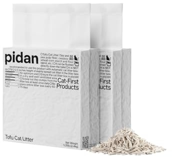 pidan Tofu Cat Litter Clumping,Flushable,Ultra Absorbent and Fast Drying, 100% Natural Ingredients Litter,Solubility in Water,Really Dust-Free,Less Scattering (5.3lb×2bags)