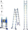 Escalera telescópica articulada de 5 m STEMPAKT, escalera de 2 x 8 peldaños plegable profesional multifunción, altura de trabajo máx. 5,9 m, garantía de 5 años Hoström