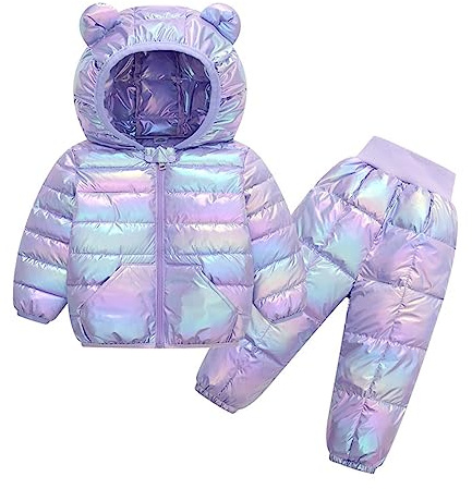 L9WEI Sci Giacca Cappotto Antivento con Cappuccio e Giacca Invernale con Cappuccio per Bambini e Ragazzi Tute Sci Bambina 7 Anni (C, 4-5 Years)