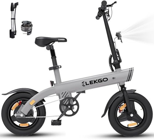 ELEKGO E Bike 14 Zoll Elektrofahrräder Klappbar mit 250W Motor und 36V 7.8Ah Akku, 3 Geschwindigkeitsmodi,Sitzhöhe Verstellbar, Elektrofahrrad für Herren Damen