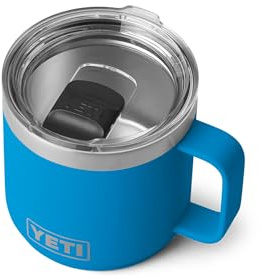 YETI Rambler 14 oz Stackable Mug, Vacuum Insulated, Stainless Steel with MagSlider Lid, Big Wave Blue